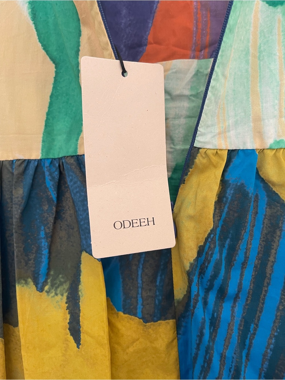Summery Abstract Multicolor V-Neck Maxi Dress - Picture 4 of 5